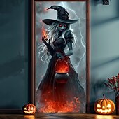levne Halloween dekorace-Halloween Dveřní Kryty Čarodějnice Dveřní Tapiserie Dveřní Záclona Dekorace Pozadí Dveřní Banner pro Přední Dveře Statek Prázdninová Oslava Vnitřní Venkovní Dekorace