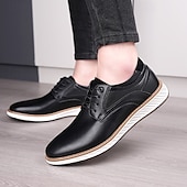economico Casuale-Per uomo Oxfords Camminata Casual Pelle PU Confortevole Antiscivolo Traspirante Allacciatura Nero Marrone Autunno Inverno