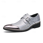 economico Formale-Scarpe da uomo con fibbia in oro metallizzato e cinturino alla caviglia – scarpe eleganti da festa con dettagli borchiati per eventi alla moda