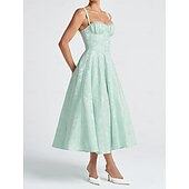 olcso Ruhák-Retró 1950-es Rockabilly Déli Koktélruha Swing ruha Flare ruha Fűző Fit and Flare Virágos Jacquardszövet Női Valentin nap Álarcos mulatság Estély Hazaérkezés Retro témájú buli Felnőttek Ruha Tavaszi