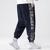cheap Joggers-Men's Athletic Pants Sweatpants Joggers Corduroy Pants Trousers Pocket Elastic Waist Drawstring Color Block Comfort Sports Outdoor Daily Ethnic Style Casual Black Light Grey Micro-elastic