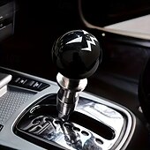 economico Ornamenti e pendenti per auto-1 pomello del cambio in acrilico a forma di diavolo di Halloween, resistente, nero con design di espressione bianca, divertente accessorio per interni auto, regalo ideale, articolo per interni a tema