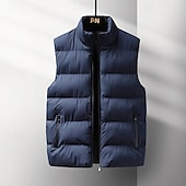 billige Vester-Herre Vest til turbruk Puffervest Ermeløs سترة Utendørs Hold Varm Vinter Lomme Polyester Burgunder Blå Grå Jakt Fisking Klatring