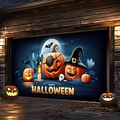 halpa Halloweenin autotallin ovipeite-Halloween Ulkona autotallin ovikatos Kurpitsa Vainajat Lippu Suuri Gobeliini Taustakuvajuhlia varten Ulkona autotallin ovi Koti Seinäkkeet