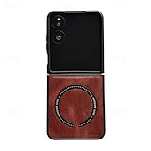cheap Samsung Cases-Phone Case For Samsung Galaxy Z Flip 7 Z Flip 6 Z Flip 5 Z Flip 4 Z Flip 3 Back Cover Magnetic Shockproof Retro TPU PU Leather