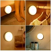 abordables Lumières intelligentes-Lampes à détecteur de mouvement d&#039;intérieur, veilleuses LED autocollantes, veilleuse rechargeable par USB, lumière chaude à intensité variable pour couloir, chambre, escaliers, cuisine, armoire,
