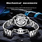 abordables Montres à quartz-OLEVS Hommes Montre à quartz Créatif Mode Décontracté Montre-bracelet Remontage automatique Phase de Lune Lumineux IMPERMÉABLE Acier Suivre