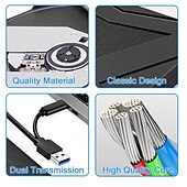 economico Dispositivi audio e video-Lettore DVD esterno USB3.0 tipo C, masterizzatore DVD-RW per uso domestico, lettore e registratore a due porte per computer portatile.
