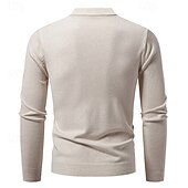 cheap Men&#039;s Cardigan Sweater-Men&#039;s Cardigan Sweater Cropped  Sweater Knit Sweater Ribbed Knit Regular Tops Buttons Jacquard Plain V Neck Fashion Classic Vacation Daily Wear Clothing Apparel Fall Winter Black Navy Blue S M L