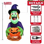 cheap Halloween Outdoor-1 Pc Halloween with lights, climbing windows, holding pumpkins, witches, inflatable models, attic display windows, walls, indoor and outdoor parties, festive atmosphere lights