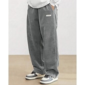baratos calça casual-Homens Calças de Veludo Calças Calça casual Bolsos Cintura elástica Com Cordão Tecido Conforto Esportes Diário Moda Casual Preto Branco Micro-Elástica