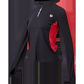 abordables Sudadera &amp; Sweatshirt-Mujer Top para correr Sudadera deportiva Cremallera de un cuarto Manga Larga Camiseta Ropa Deportiva Transpirable Al Aire Libre Corriendo Yoga Ropa de deporte Ropa de Deporte Bloque de color Negro