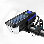 abordables Luces de trabajo-Luces solares recargables para bicicleta, luces nocturnas ultrabrillantes para bicicleta, faro delantero y luz trasera con timbre eléctrico, fáciles de instalar, impermeables, luces LED para bicicleta