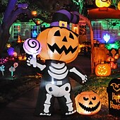 cheap Halloween Outdoor-1 Pc Halloween Lantern Candy Handheld Pumpkin Lantern Skeleton Ghost Inflatable Air Model Indoor and Outdoor Courtyard Garden Lawn Path Party Festive Atmosphere Decorative Lights