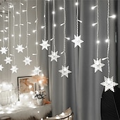 お買い得  デコレーション＆ナイトライト-クリスマスライト LED バタフライ/アイスコーン/ペンタグラム/クリスマスツリー/スノーフレークカーテン つららフェアリー キャンプストリングライト ガーランド 屋外用 家庭用 新年パーティー装飾 1個