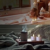 halpa Kynttilän valot-6/12 kpl aurinkokynttilävalo ulkoilmaan vedenkestävä LED ilmanliekitön aurinkoteekynttilä loma- tai kotikäyttöön parveke puutarha terassi portaat häätovaala