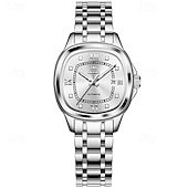 abordables Montres mécaniques-la nouvelle montre d&#039;affaires pour femme à cadran carré Olevs, étanche, affichage lumineux du jour du calendrier, montre mécanique entièrement automatique, montre-bracelet de sport pour femme à la