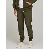 お買い得  スウェットパンツ-男性用 スウェットパンツ ジョガー ズボン カジュアルパンツ ポケット 弾性ウエスト ドローストリング ソリッド 履き心地よい 全長 アウトドア 日常 ランニング 旅行度假风 シンプル ブラック ネイビーブルー 伸縮性あり