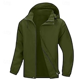 preiswerte Sportjacke-Herren Outdoorjacke Freizeitjacke Urlaub Täglich Wasserdicht Winddicht Tasche Herbst Winter Einfach Mode Klassisch Mit Kapuze Regulär Hellgrün Wein Marineblau Blau Khaki Jacken