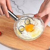 cheap Kitchen Utensils &amp; Gadgets-Stainless Steel Magic Dough Whisk Double Loop Mixer, Handheld Flour Dough Mixing Tool, Manual Egg Beater and Bread Batter Stirrer for Baking, Kitchen Utensil for Pastry and Pizza Dough