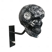 ieftine Halloween-Suport pentru craniu de cască de motocicletă, suport pentru depozitarea căștilor, suport pentru pălării, suport pentru cască cu craniu, obiecte artizanale din rășină, pentru paltoane, șepci, mingi de