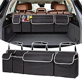 cheap Storage &amp; Organization-Car Trunk Organizer Large Capacity with Multi-Pockets, Universal Backseat Storage Bag Made of Durable 600D Oxford Fabric for SUV, Truck, Car Accessories