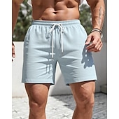 economico Pantaloncini casual-Per uomo Shorts Pantaloncini Estivi Pantaloncini casual Tasca Elastico in vita Coulisse Semplice Comodità Traspirante Corto All&#039;aperto Vacanza Canotta sportiva Casual Nero Bianco Micro-elastico
