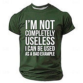abordables Camisetas divertidas para hombres-Camiseta para hombre &quot;No soy completamente inútil, puedo ser usado como un mal ejemplo&quot;, divertida, cuello redondo, ropa, estampado gráfico, calle, diario, manga corta, moda, genial, clásica,