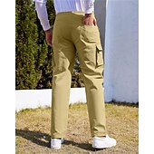 baratos Calças Cargo-Homens Calças Cargo Calças Cintura elástica Com Cordão Bolso multi Tecido Vestível Ao ar livre Diário Acampar e Caminhar Moda Clássico Preto Verde