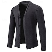 voordelige heren vest trui-Voor heren Vest Trui Vest Bijgesneden vest trui Bijgesneden trui Geribd breien Normale tops Dichtknopen Gebreid Effen / effen kleur V-hals Stijlvol Casual Alledaagse kleding Uitgaan Kleding Herfst