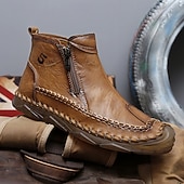 abordables Bottines-Bottines zippées faites main pour hommes pour un confort quotidien – bottes de marche décontractées de style vintage pour les voyages d&#039;automne et les aventures urbaines