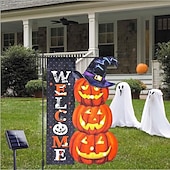 billige halloween veggtepper-halloween alien hageflagg halloween hagedekorasjon festivaldekorasjon flagg dobbeltsidig tredimensjonal hageflagg