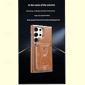 cheap Samsung Cases-Phone Case For Samsung Galaxy S25 S25 Plus S25 Ultra S24 S24 Ultra Plus S23 Ultra Plus Back Cover with Stand Holder Card Slot Shockproof Retro TPU PU Leather