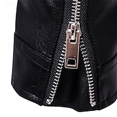 voordelige Nepleer jas-Voor heren Jas van imitatieleer Bikerjack Motorjas Vakantie Dagelijks Winddicht Houd Warm Zak Herfst Winter Effen Modieus Klassiek Revers Normaal Zwart Jacks
