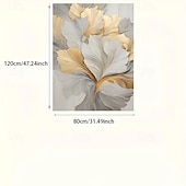 cheap Down to $30-One Piece Frameless Gold Floral Canvas Wall Art Modern Abstract Flower Print Elegant Home Decor Suitable For Living Room And Bedroom Frameless