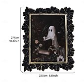 abordables Décorations Suspendues et de Table pour Halloween-Cadre photo en résine gothique d&#039;Halloween, motif marguerite 3D noir et or, cadre d&#039;affichage photo rectangulaire pour la décoration intérieure, support photo chaud de bureau, utilisation horizontale
