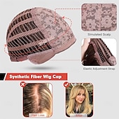 abordables Pelucas sintéticas de moda-Peluca rubia corta con flequillo, estilo bob ombré, de 14 pulgadas, recta, con flequillo, para mujer, de aspecto natural, sintética, resistente al calor, para uso diario.
