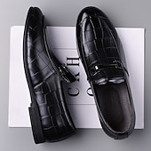 voordelige Loafers-Groene instappers met krokodillenmotief voor heren – casual zakelijke stijl, comfortabele schoenen van imitatieleer voor op kantoor en dagelijks gebruik