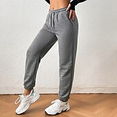 cheap Yoga Pants &amp; Bloomers-Women&#039;s Harem Pants Sports Sweatpants with Pockets Tummy Control Gym Volleyball Workout Bottoms Solid Color Black Blue Grey Cotton Fall Sports Activewear
