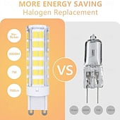 abordables Ampoules LED type maïs-Ampoules LED G9 10 pièces 220 V 7 W non dimmables ampoules G9 70 W équivalent ampoule halogène G9 75 LED 2835 SMD blanc chaud lampe pour éclairage domestique