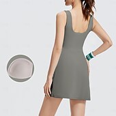 olcso Női ruha-Női Egyszínű Teniszruha Teniszszoknyák rövidnadrággal 1 darab Ujjatlan Sportos Csökkenti a kopást Rugalmas Profesionalni Tenisz Futás Fitnesz Pántos U-alakú Szoknyák Ruhák Fekete Fehér Szürke Spandex