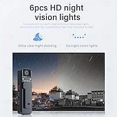 رخيصةأون كاميرات شبكات IP الداخلية-كاميرا للجسم مع تسجيل الصوت والفيديو عدسة دوارة 180 درجة لمدة ساعتين 1080 بكسل كاميرا للجسم للرؤية الليلية كاميرا للجسم للسفر الشخصي والمشي والتمرين