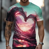 abordables Camisetas 3D-Hombre de impresión en 3D 3D Camiseta Manga Corta Camiseta Impresión 3D Cuello Barco Camisa Exagerado Design Fiesta Calle Casual Amarillo Rosa Morado Verano Primavera Todas las Temporadas Ropa S M L