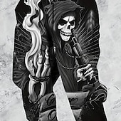 abordables pantalons de survêtement imprimés pour hommes-Homme La mort Crânes Joggings Pantalon Jogger Pantalons Taille Moyenne Taille élastique à cordon Style gothique sombre Jogging Vêtements de rue Entraînement Pantalon de survêtement athlétique avec