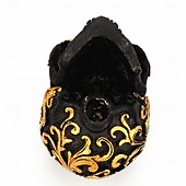 お買い得  ハロウィンの吊るし飾りとテーブルトップ装飾-ハロウィンの彫像クリエイティブな小さな模様の頭蓋骨の飾りローズゴールドアート装飾ユニークなホームアクセントハロウィンパーティーデコレーションゴシックスタイリッシュな樹脂工芸ディスプレイ
