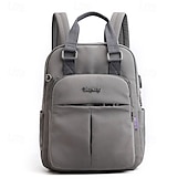 abordables Sacs à dos de Collège-Femmes Sac à Dos Cartable Sac à Dos Fonctionnel Sac à dos scolaire École Quotidien Voyage Nylon Réglable Léger Fermeture éclair Gris foncé Noir Rose Claire