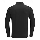 abordables Tapas-Hombre Sudadera de polar Sudadera con un cuarto de cremallera Manga Larga Escote Chino Camiseta Al aire libre Mantiene abrigado Invierno Poliéster Negro Azul Albaricoque Pesca Tenis Corriendo