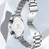 baratos Relógios Quartz-um novo relógio de negócios masculino olevs com pulseira de aço, cronógrafo luminoso com indicação de 24 horas, relógio de quartzo multifuncional resistente à água, relógio de pulso esportivo casual