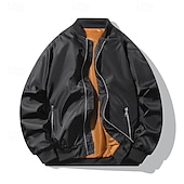 economico Giubbotti e cappotti da uomo-Per uomo Giacca Leggera Giubbotto bomber Giacca Casual Vacanza Quotidiano Tasca Primavera Autunno Semplice Moda Classico Collo alla coreana Regolare Nero Verde militare Giacca