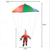 halpa Koristevalot-1 kpl jouluinen joulupukin laskuvarjohyppyriipus riippuvalaisin, nahkalankavalaisin, sisä- ja ulkokäyttöön tarkoitettu joulutunnelmavalaisin, aurinko-/AAA-paristokotelo/USB-virtalähde